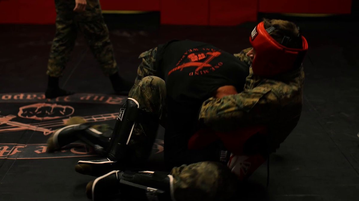 Marines and sailors test their combative techniques during a Marine Corps Martial Arts Instructor course. The Marine Corps Martial Arts Program allows participants to train in close-quarters and hand-to-hand combat scenarios, enduring many mental and physical challenges.