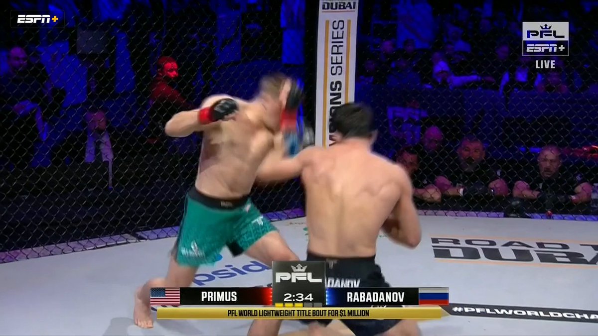 GADZHI RABADANOV SLEEPS BRENT PRIMUS TO BECOME THE NEW PFL LIGHTWEIGHT CHAMPION 🏆 #PFLWorldChampionship