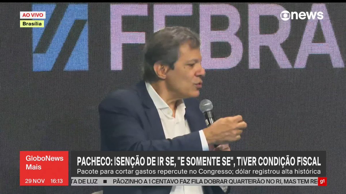 “Nós não vamos conseguir fazer tudo que precisa ser feito com uma bala de prata. Esse conjunto de medidas não é o grand finale do que nós precisamos fazer. Daqui a três meses pode ser que eu esteja de novo na planilha”, declarou Fernando Haddad sobre o pacote de gastos anunciado. ➡ Assista na #GloboNews: #Estúdioi