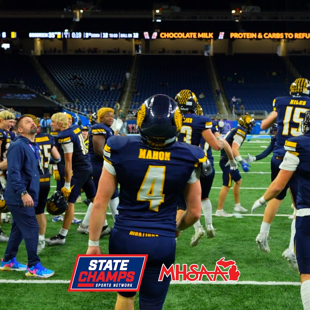 Congratulations to Goodrich High School. 2024 MHSAA Division 4 Football State Champions with a 35-7 win over Niles. It's the first football state title in school history for Goodrich. Goodrich Martians Nation!