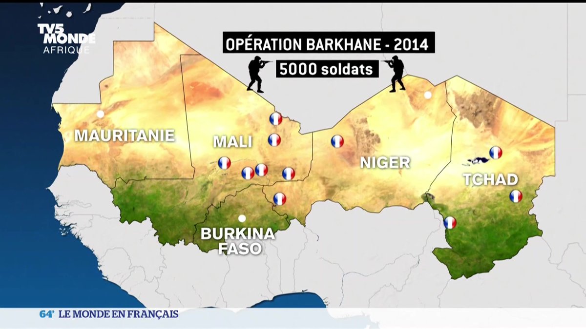 Au Mali, au Burkina Faso et au Niger, on a assisté à l'éviction des soldats français ces trois dernières années. Le scénario sera peut-être différent au Tchad et au Sénégal... Retour sur les dernières années mouvementées de l'armée française en Afrique...