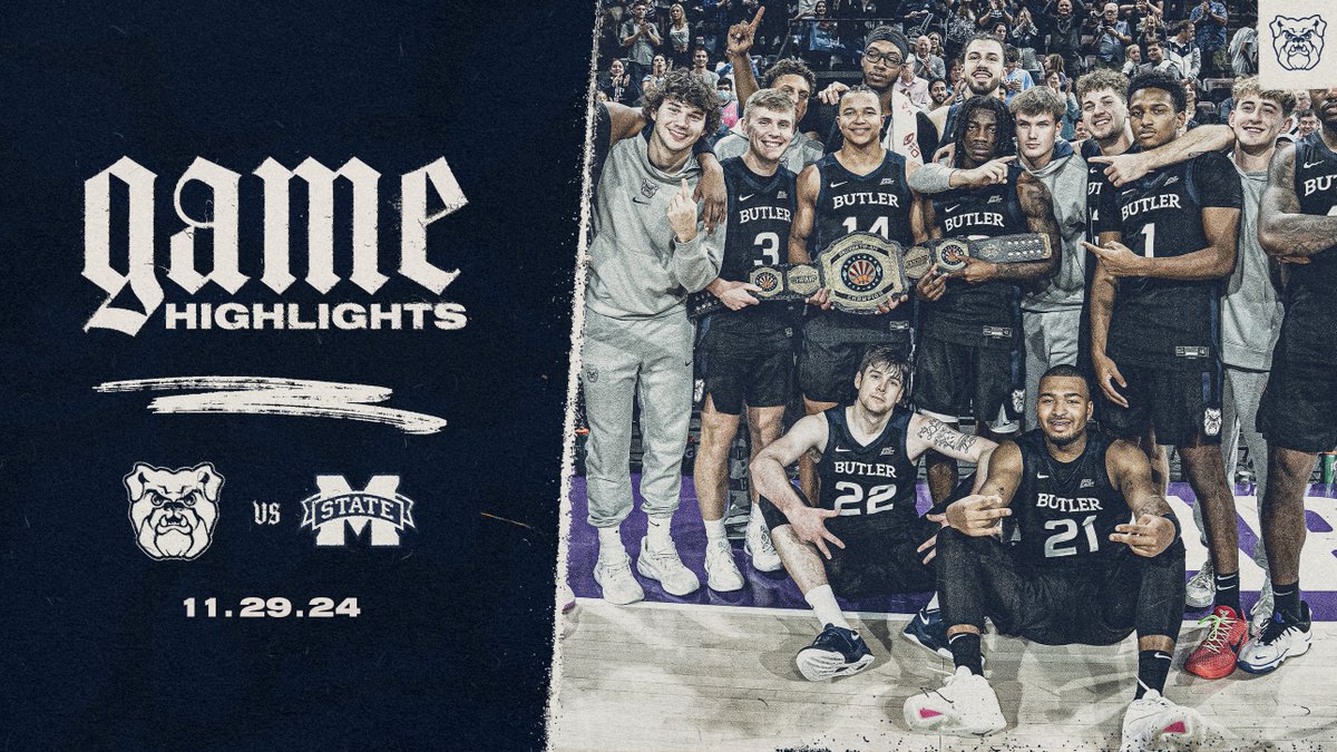 📽️ HIGHLIGHTS: Butler upsets No. 25 Mississippi State to take home the title at the Arizona Tip-Off Championship