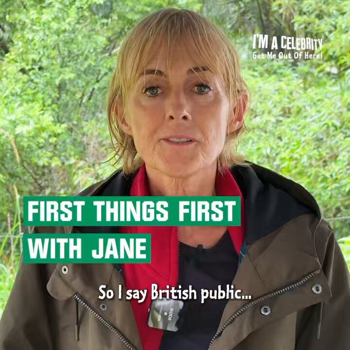 Hard working Jane is the first to leave Camp and she’s got the goss on next Campmate WhatsApp group! 🤗 #ImACeleb