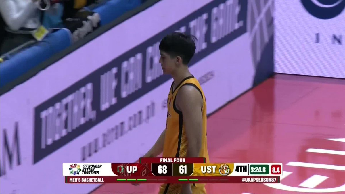 UST's Forthsky Padrigao was assessed two unsportsmanlike fouls and was immediately ejected during the crucial minutes of the Growling Tigers' clash against the UP Fighting Maroons in the Final Four round. #OneSports #UAAPSeason87 #StrongerBetterTogether #LegendsStartHere