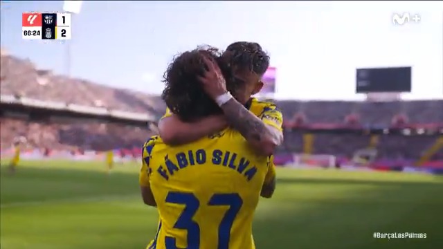 🏹 Fábio Silva da la victoria a la UD Las Palmas frente al Barça. #LaCasaDelFútbol #LALIGAEASPORTS