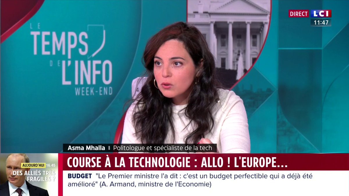🔴 Technologies : l'Europe est-elle en retard ? 🗣️ "On n'est plus en retard, on est hors du monde. Il est en train de se faire sans nous." 👉 Asma Mhalla (Asma MHALLA), politologue et spécialiste de la tech, invitée de Paola Puerari