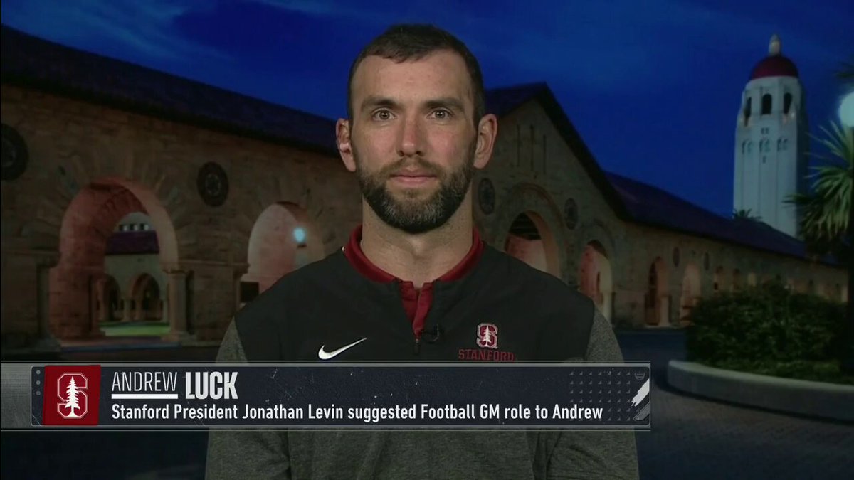 "I am excited to be back in football. It's the greatest game in our country, I love it." Andrew Luck talked to Kirk Herbstreit and the College GameDay crew as the new GM of Stanford Football 🏈