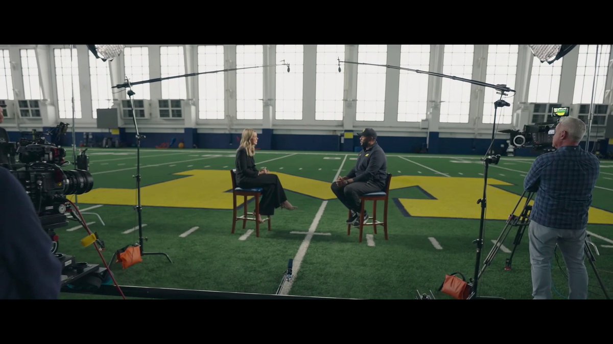 "It doesn't really matter what the records are, this rivalry is bigger than any game we play all year." Jenny Taft sat down with Michigan Football's Sherrone Moore to discuss what The Game means to the Wolverines this year ⬇️〽️