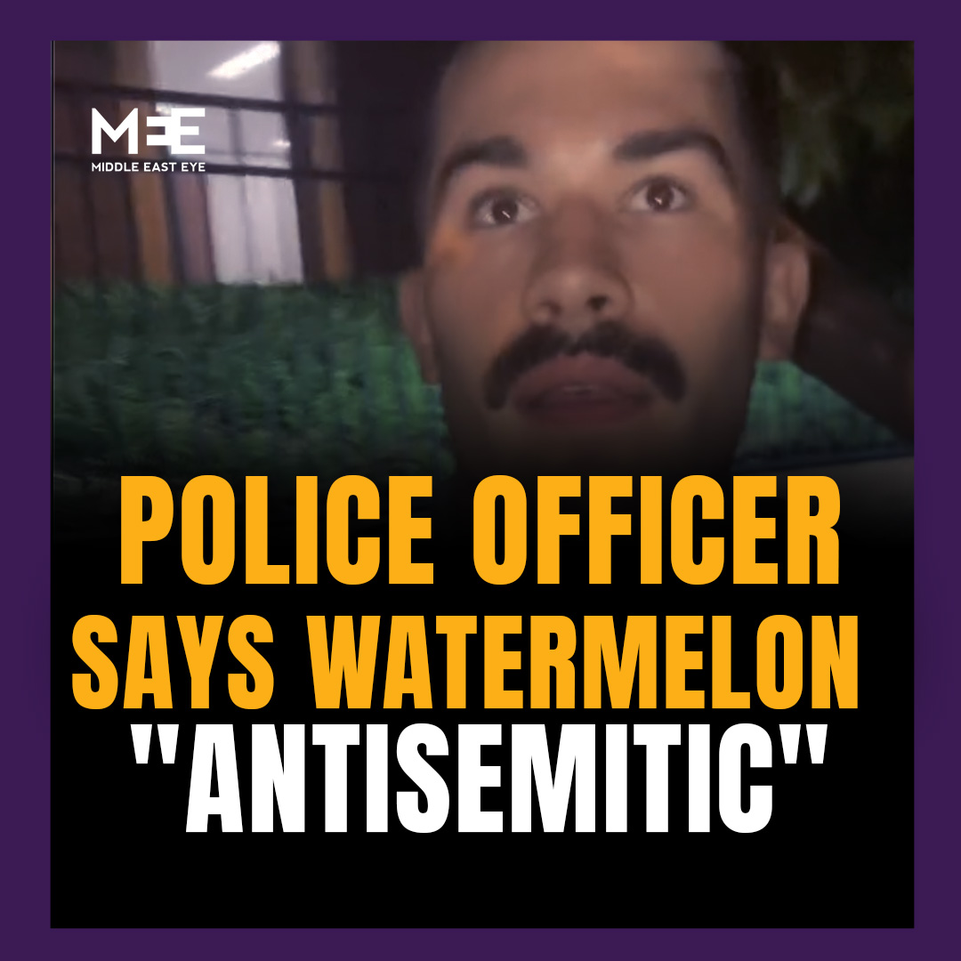 This is insane… Sydney police: There is antisemitic material in the car Person: What is the antisemitic material? Police: There is a small image of a watermelon 🤯