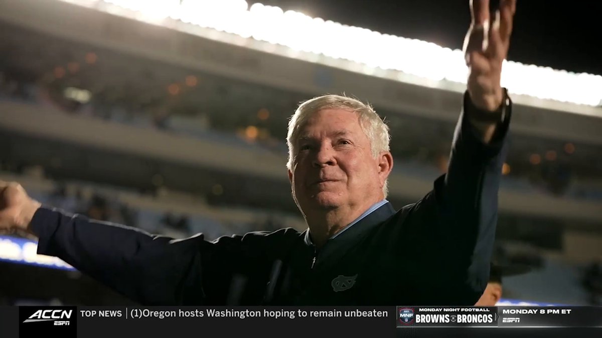 The only FBS coach to win more than 100 games at two different schools. Carolina Football's Mack Brown will forever be a Tar Heel legend 🩵