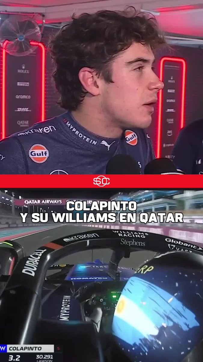 "NO ME SENTÍ CÓMODO CON EL AUTO: ESO ES LO QUE MÁS ME DA BRONCA" ✍🏻 Colapinto tras el sábado en Qatar 📺 #QatarGP | Toda la temporada de #F1 por #DisneyPlus Premium