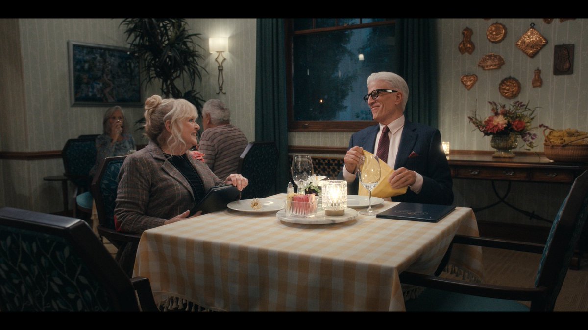 Giggling/Sobbing at Ted Danson and Sally Struthers in A Man on the Inside.