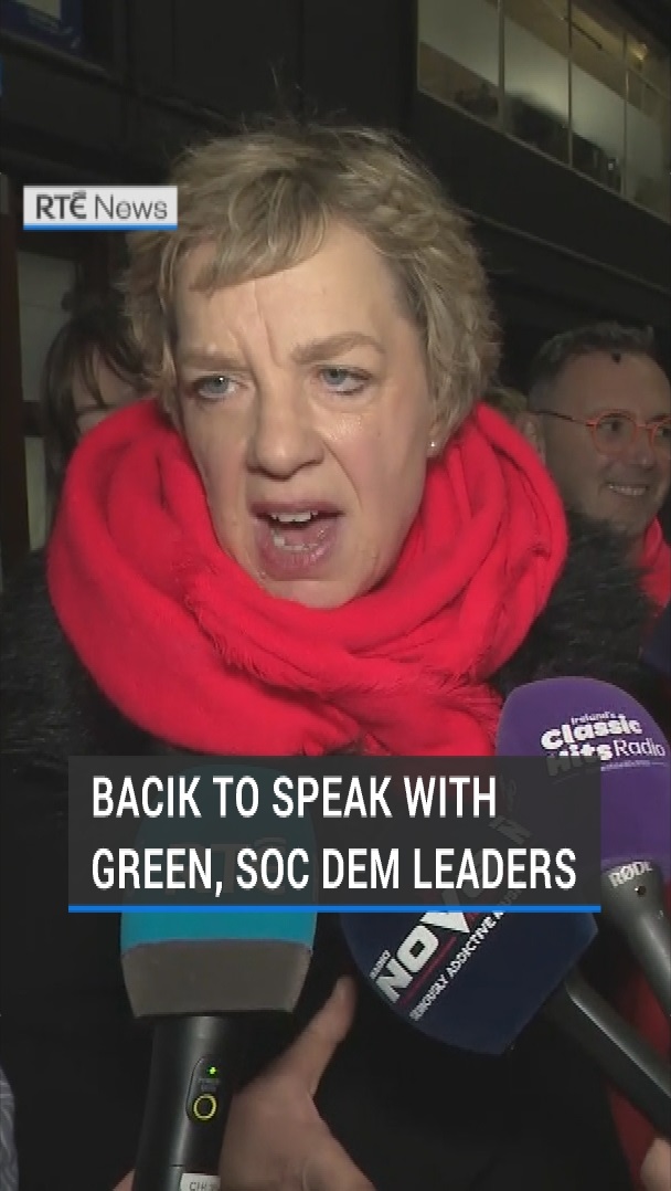 Labour leader Ivana Bacik has said that next week, once there is a more solid picture of the 34th Dáil, that her first intention is to speak to political party leaders that share Labour's visions and values | Follow live: