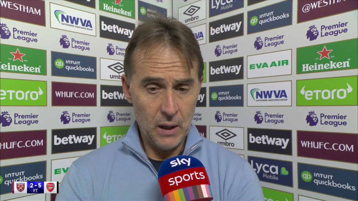 "The rules have to be the same for all of us." Julen Lopetegui wasn't happy with a few of the decisions in West Ham's 5-2 defeat to Arsenal 💭