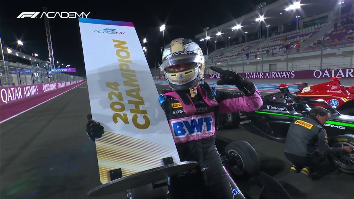 What a special moment for Abbi Pulling as she clinches the F1 Academy title 🥹🏆