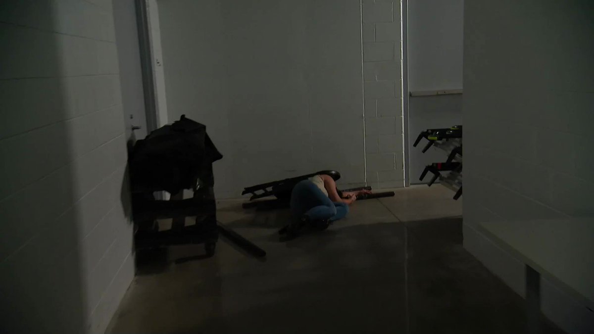Our cameras found Kamille in the backstage area laid out. Who’s responsible for this?! Watch #AEWRampage on TNT! @Kamille_Brick