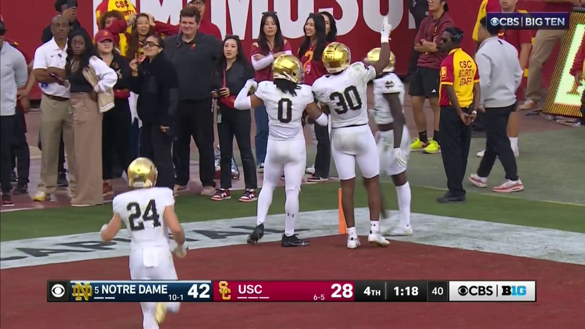 ANOTHER 100-YARD PICK-SIX FOR NOTRE DAME. THIS GAME IS OVER.