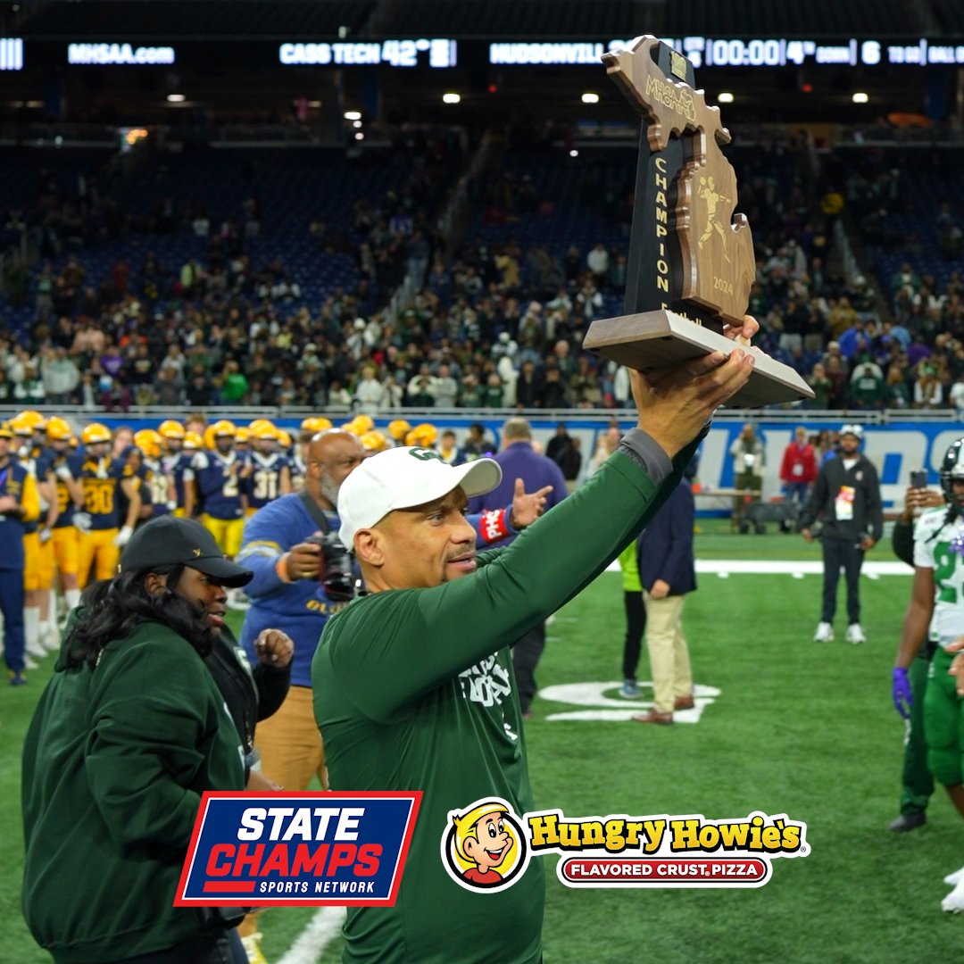 Congratulations to Detroit Cass Tech - 2024 Division 1 Football State Champions with a 42-20 win over Hudsonville. It's the first state title for Cass Tech since 2016. Delivered by Hungry Howie's 🍕 Cass Tech Football | Alex Graham 5⭐️ | Donald Tabron II | Corey Sadler jr | Coach Marvin Rushing | Coach Ca$h