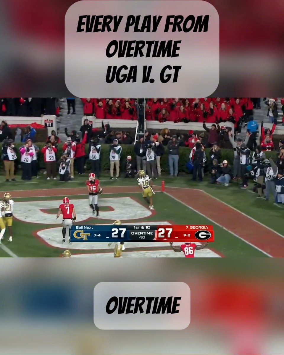Every overtime play from the greatest game you’ve ever watched. Lifetime bookmark. #GoDawgs