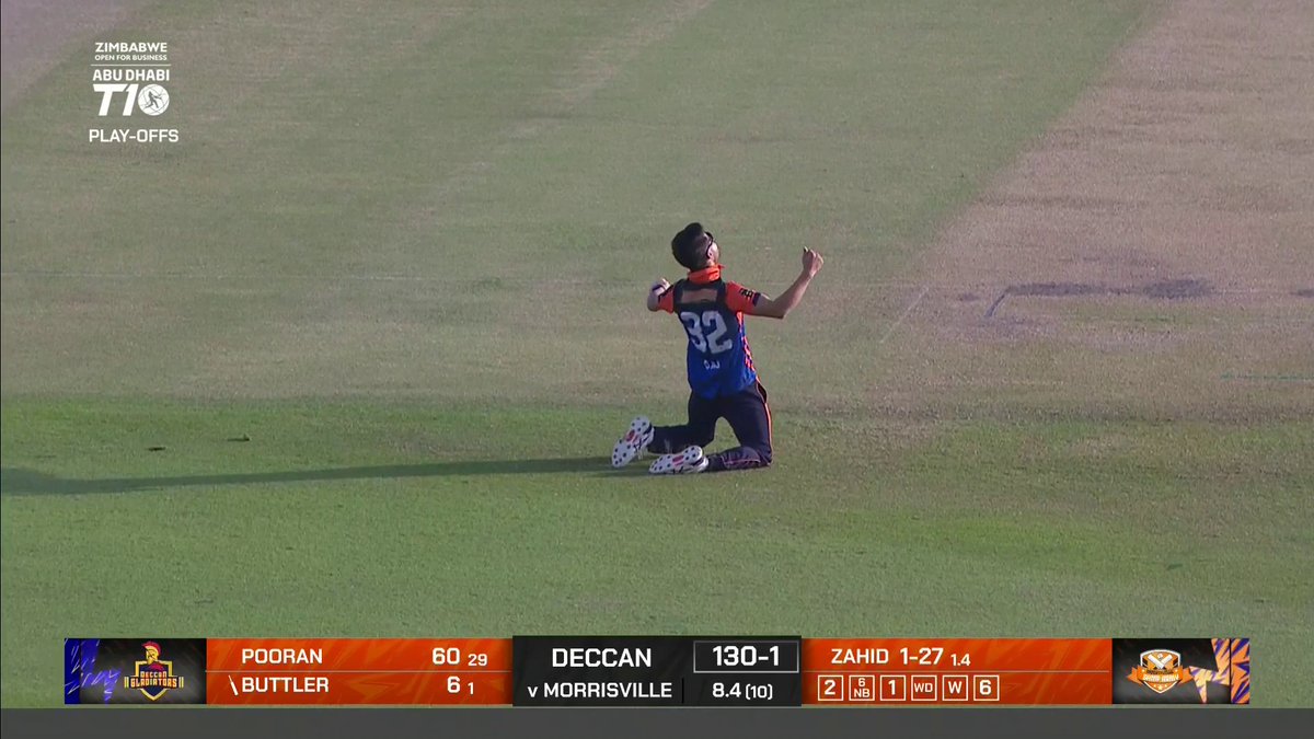 From good to bad 📉 Jos Buttler smashes a six in the Abu Dhabi T10 playoffs, right before an OUTSTANDING catch dismisses him! 😲