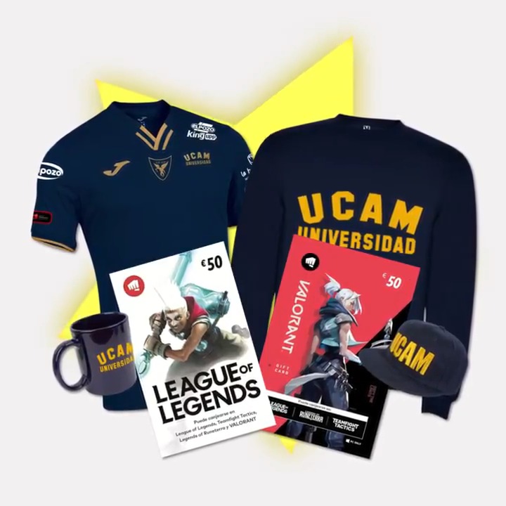#UCAMenAdviento - Día 1 🎁 Inauguramos el Calendario de Adviento con un sorteo de un pack UCAM + 50 euros en Riot Points. ✅ Follow UCAM Esports 🔃 RT a este post. ¡Y esto solo acaba de comenzar! 😳 ℹ️ El sorteo dura 3 días. Los envíos son solo para España.