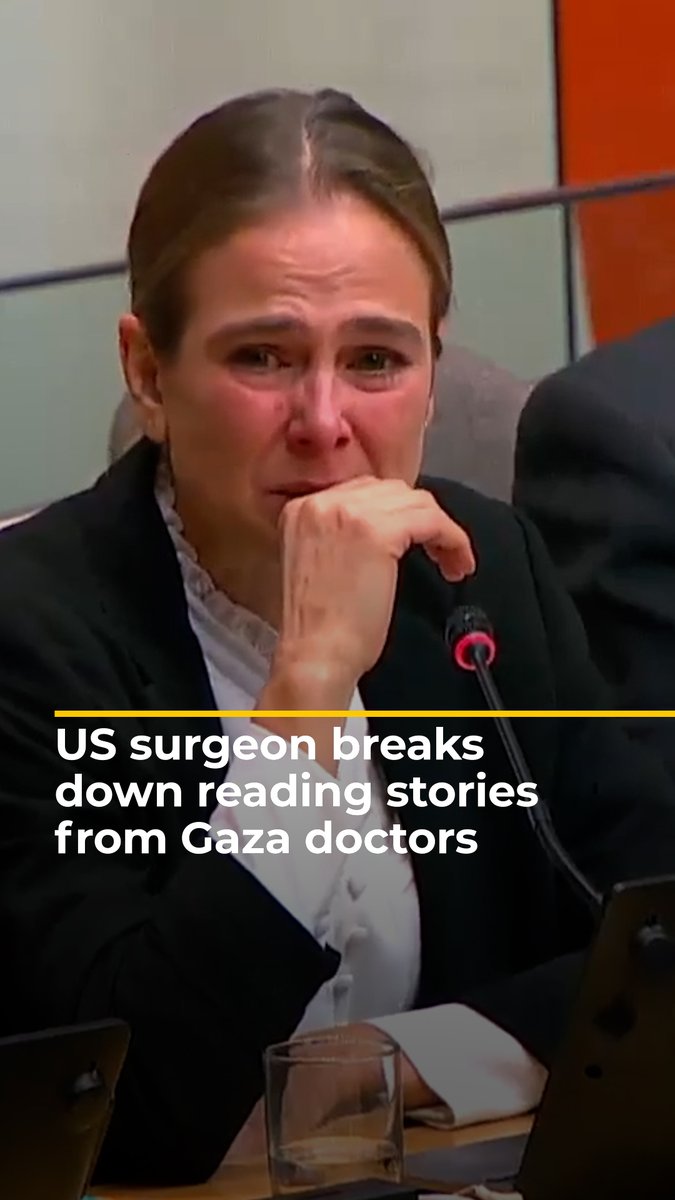 US paediatric surgeon Dr Tanya Haj-Hassan broke down in tears at a UN hearing while recounting stories from her medical colleagues in Gaza.