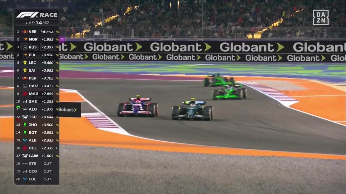 "¿Que no me responde el Aston Martin en las rectas? ¡Pues me invento un exterior espectacular a Tsunoda!" Soluciones Alonso 👏 #CatarDAZNF1 🇶🇦