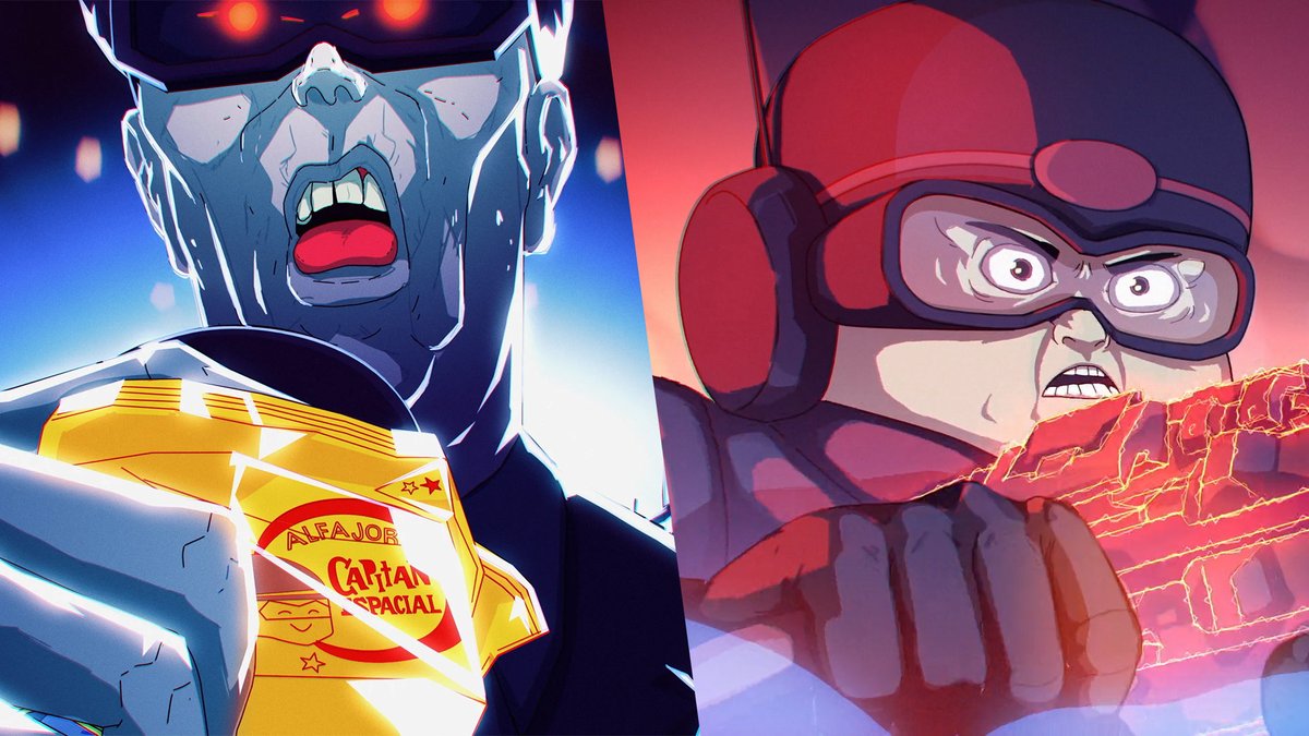 "Capitán del Espacio" animation loop by argentinian artist Diego Pablo Ferrero. Inspired by the final scene of Brian De Palma's "Scarface", and Argentina's 2021 law banning characters on sugary kids' products. #NSFW