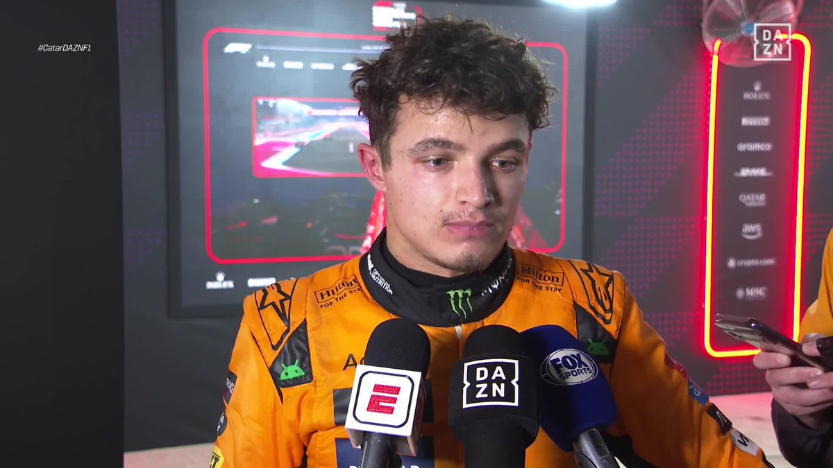La cara de Lando Norris es un auténtico poema 😓 #CatarDAZNF1 🇶🇦