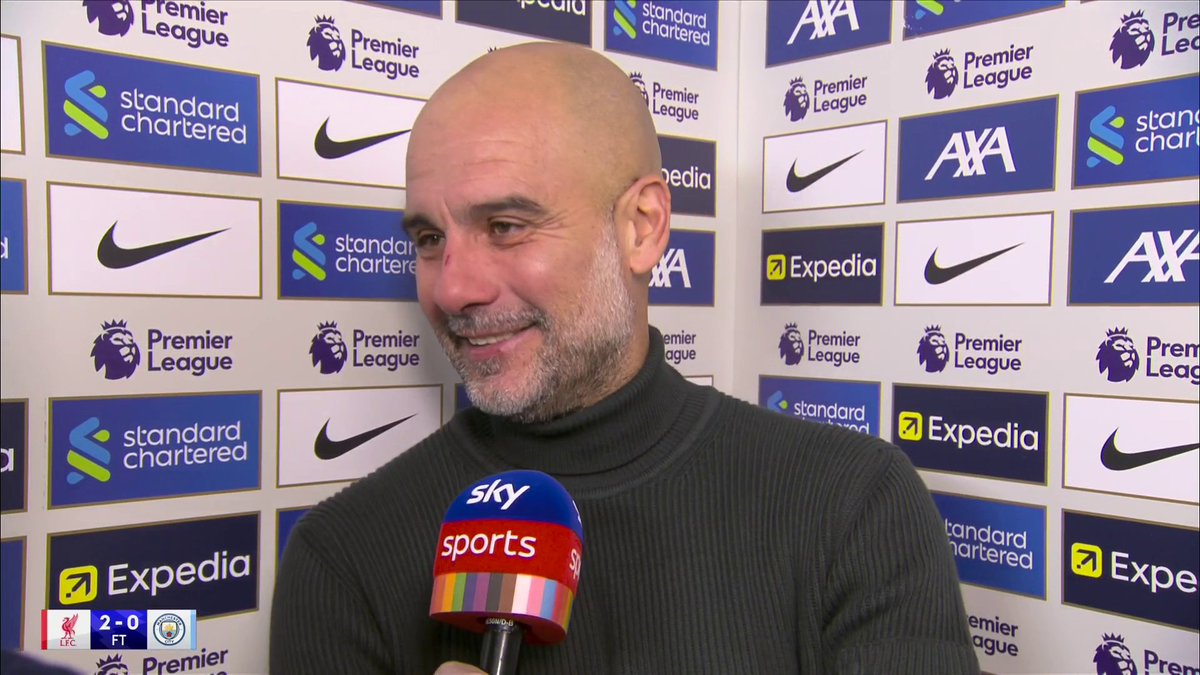 "You want to sack me!" 😅 Pep Guardiola didn't expect fans at Liverpool to sing about his future at the club 👀