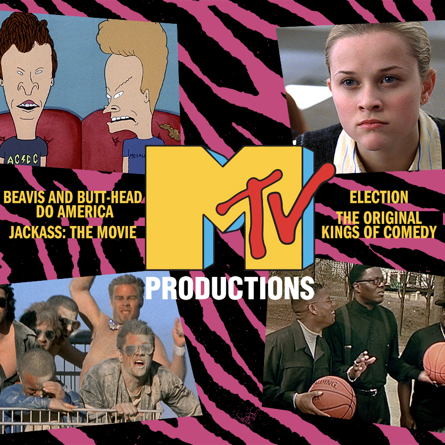 MTV PRODUCTIONS 📺 Now playing on Criterion Channel! Watch a collection of edgy, hilarious, and risk-taking films from the heyday of MTV that radically bridged alternative and mainstream cultures—featuring BEAVIS AND BUTT-HEAD DO AMERICA and JACKASS: THE MOVIE, THE ORIGINAL KINGS OF COMEDY, and ELECTION.