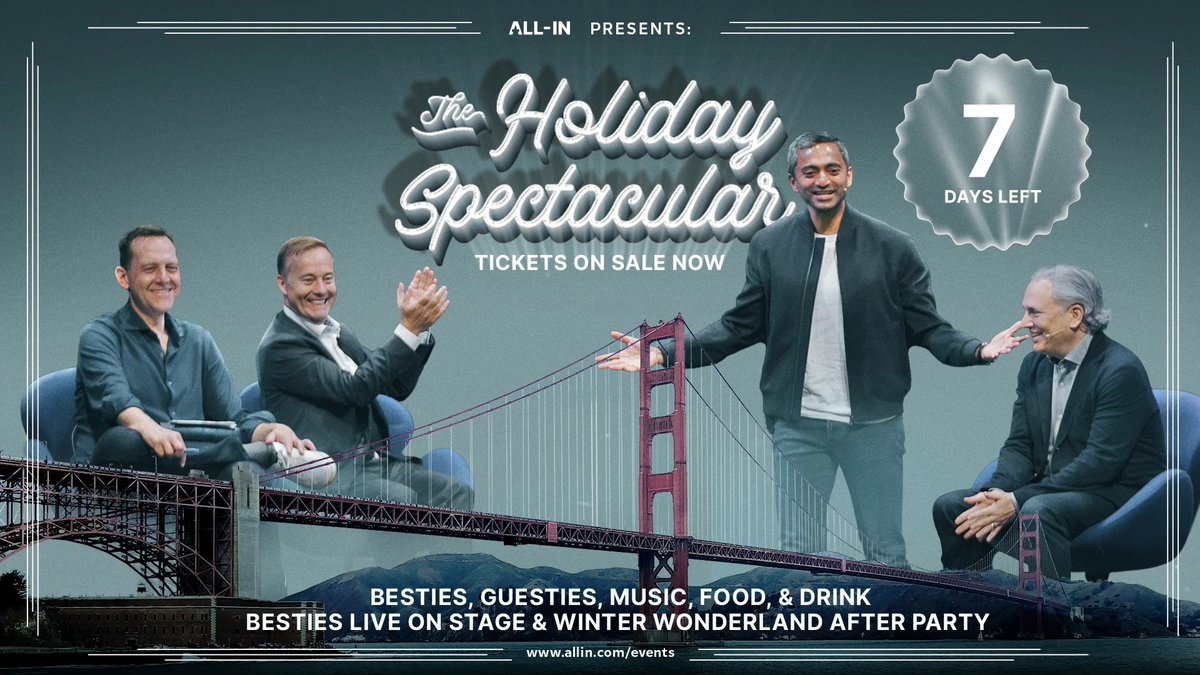 the countdown begins! only 1 week until the most spectacular party of the year! come celebrate the holidays with the besties in san francisco. secure your tickets: *scholarship tickets also available. apply: #allinholidayspectacular #holidayparty