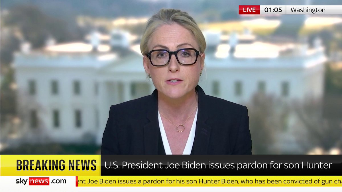 President Joe Biden has issued a pardon for his son Hunter, who has been convicted of gun charges and pleaded guilty to federal tax evasion. Diana Magnay reports with more on this story. ⬇️ Read more 🔗 📺 Sky 501, Virgin 602, Freeview 233 and YouTube