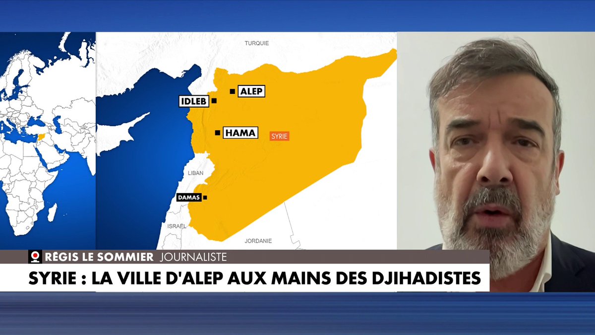 Régis Le Sommier réagit à la prise d’Alep par les Jihadistes : «Alep n’est pas une ville jihadiste, c’est une ville avec des minorités chrétiennes et arméniennes. Mais c’est un peu 50 nuances de Jihad dans cet endroit», dans #LaMatinale
