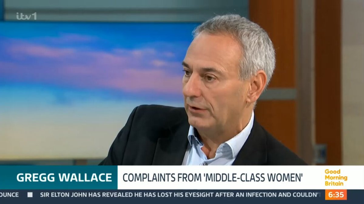 #GMB (a program on ITV) discusses Gregg Wallace Ed Balls: "Is it big institutions, or is it in particular the BBC... ?" Kevin Maguire: "The words Phillip and Schofield would suggest its not just the BBC"
