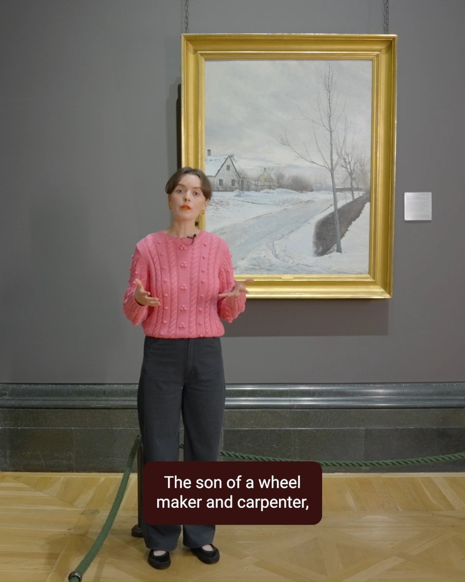 Why do we romanticise snow? ❄️ Wrap up warm and join Gallery Educator, Bethan Durie, as we step into this snowy scene, 'Road in the Village of Baldersbrønde (Winter Day)' by Laurits Andersen Ring. Watch the full film here: