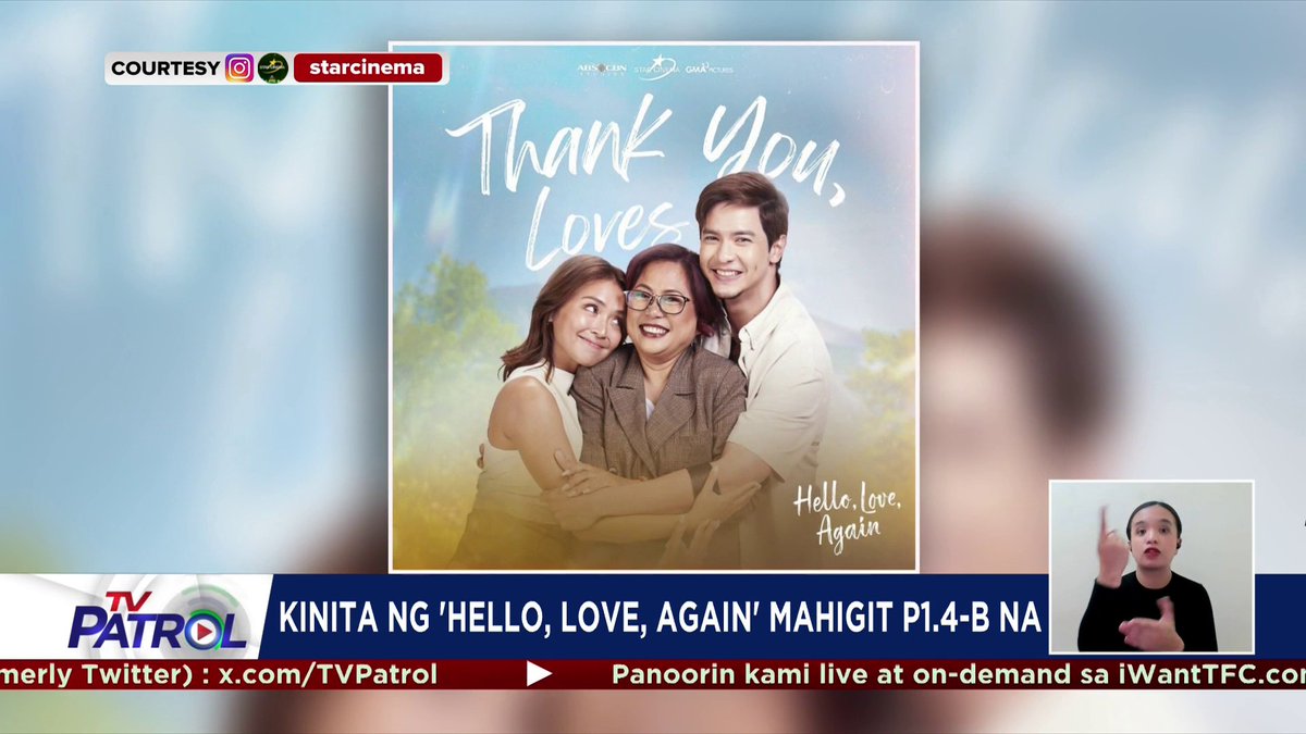 Nakapag-"Hello, Love, Again" na ba ang lahat? Palabas na rin ito sa mga sinehan sa buong bansa at abroad. Ang good news, pumalo na sa mahigit P1.4 bilyon ang kinita nito worldwide. Basahin: