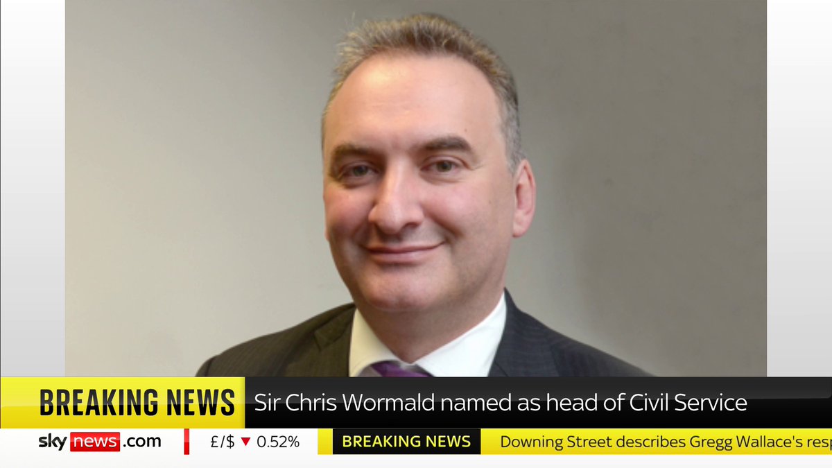 Sir Chris Wormald has been named as the new Cabinet Secretary and head of the Civil Service, the Prime Minister's office has announced. More politics news ➡️ 📺 Sky 501, Virgin 602, Freeview 233 and YouTube