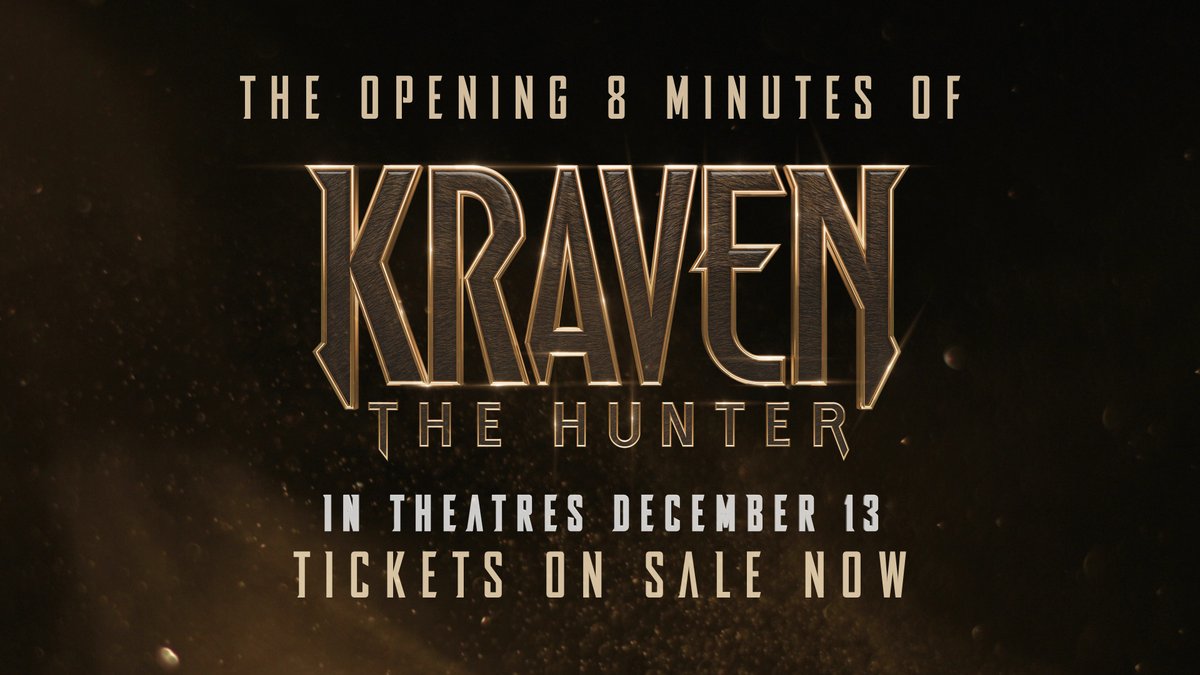The first 8 minutes of ‘KRAVEN THE HUNTER’ have been released. In theaters on December 13.