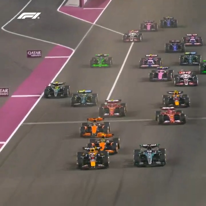 Three fighting for the lead up front, three colliding at the back 💥 Qatar might have seen the spiciest start of the season! 🥵 #F1 #QatarGP
