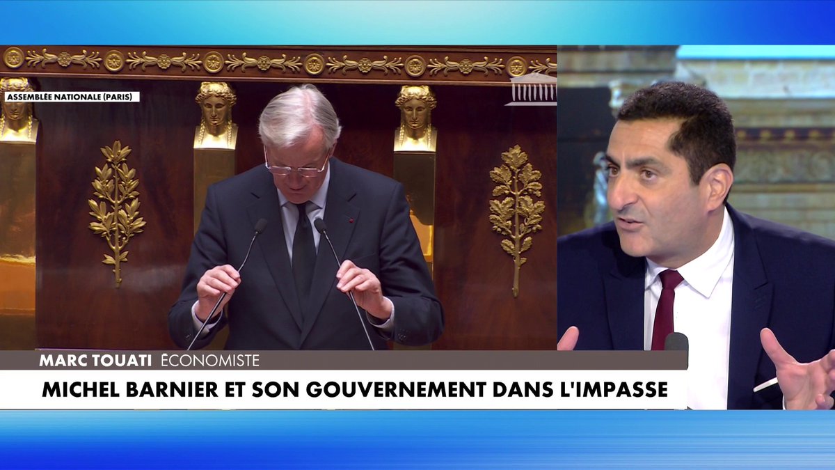Marc Touati : «Peut-être que le président doit prendre ses responsabilités. [...] Ce budget 2025 qui devait être voté, est basé sur une croissance de 1,5% l'année prochaine. On va faire 0,5% dans le meilleur des cas.» #Punchline