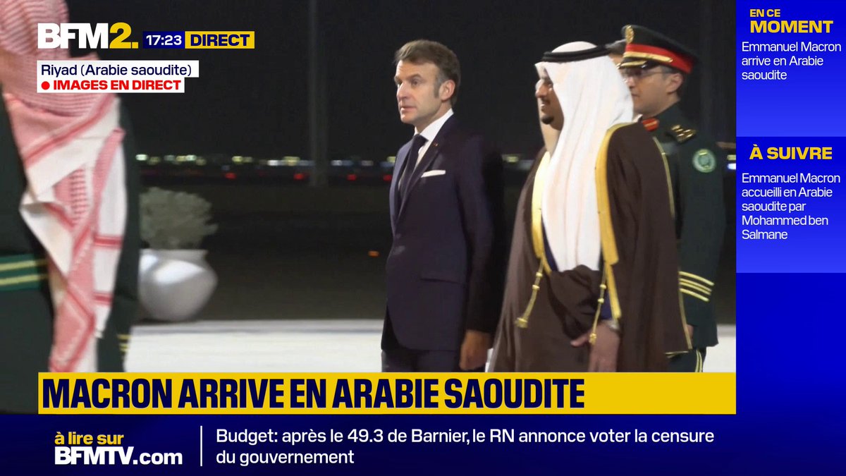 Emmanuel Macron est arrivé en Arabie saoudite, ce lundi, pour une visite d'État de trois jours.