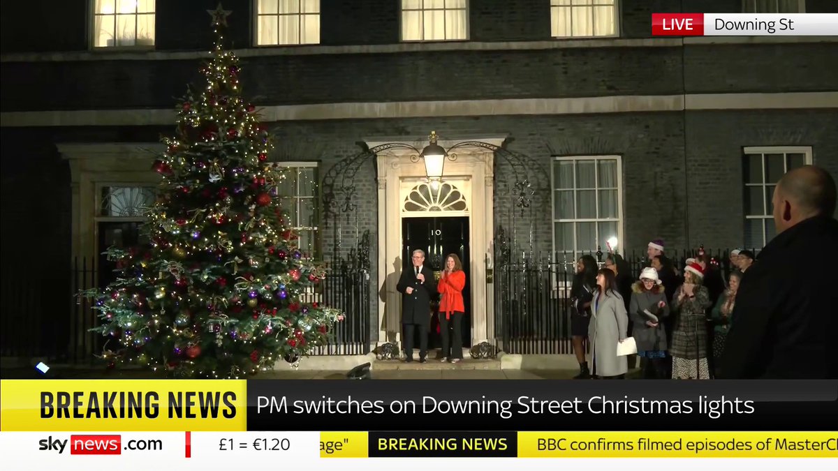 BREAKING: Prime Minister Keir Starmer switches on the Christmas lights at Downing Street. 📺 Sky 501, Virgin 602, Freeview 233 and YouTube