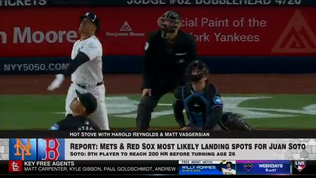 According to reports, the Mets and Red Sox are the most likely landing spots for free agent Juan Soto. #MLBNHotStove