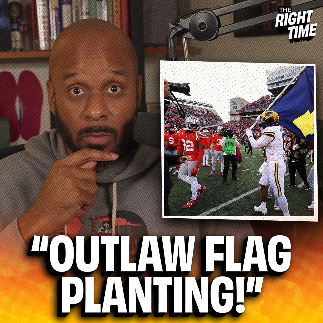 Bomani reacts to the Michigan Ohio State flag planting incident: “They gotta end flag planting … unless fighting is allowed, you have to outlaw anything that is guaranteed to start a fight.”