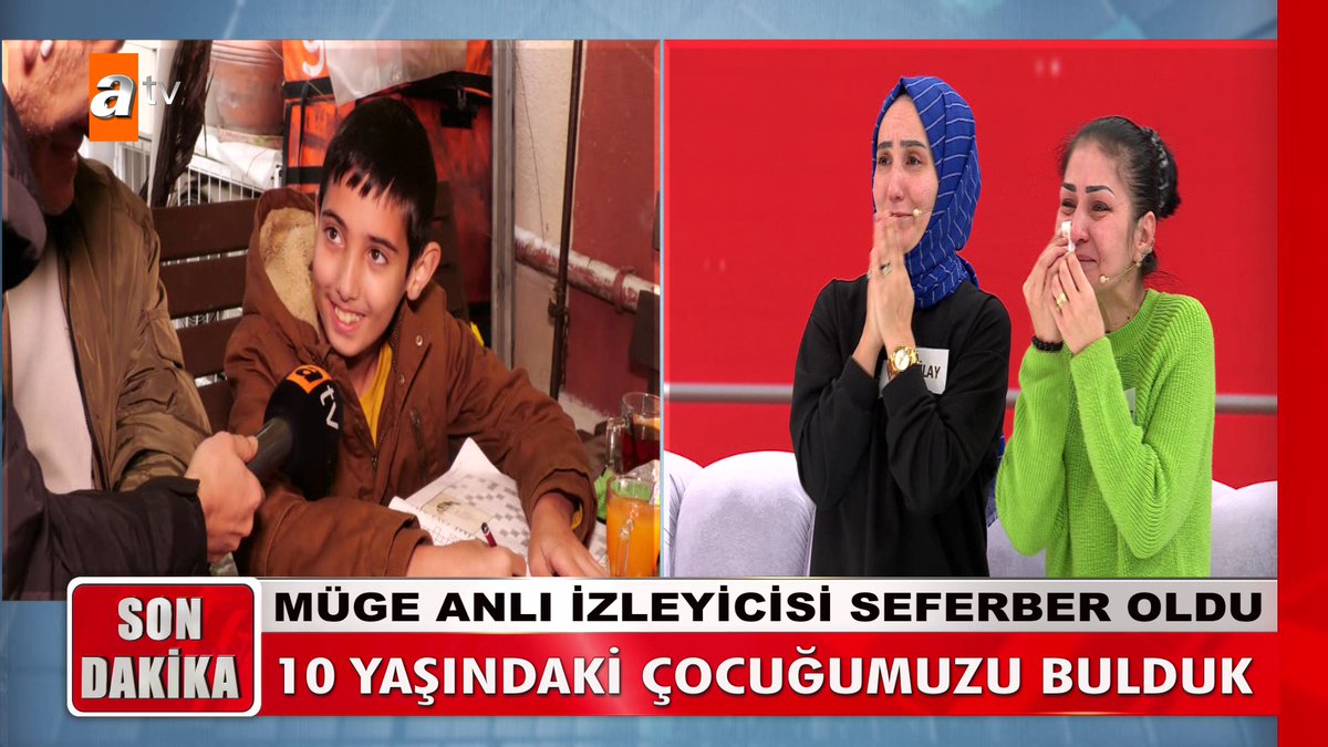 Müge Anlı izleyicisi seferber oldu. 10 yaşındaki kayıp çocuk bulundu. #MügeAnlıİleTatlıSert #MügeAnlı atv