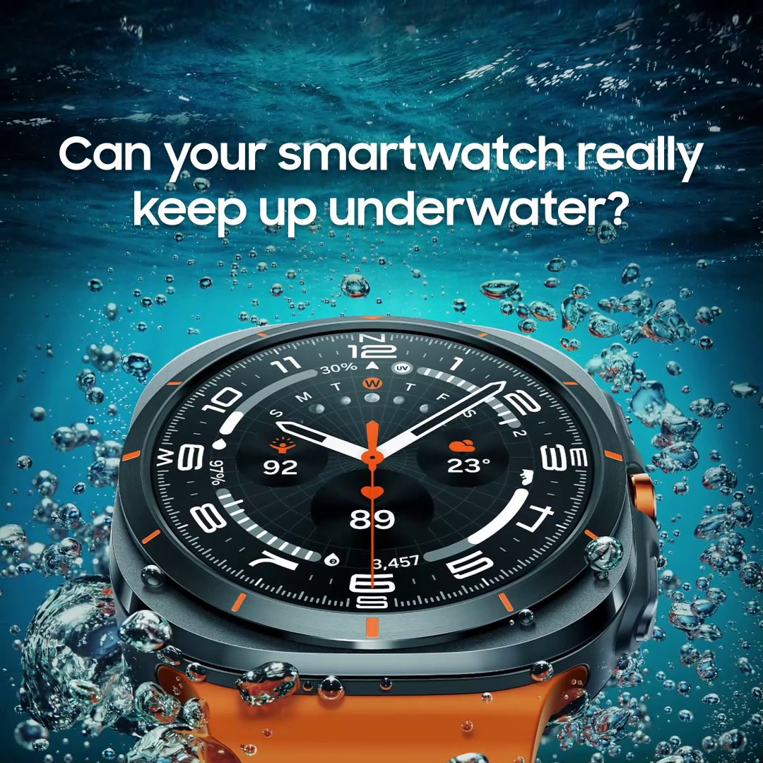 Siap swim open water? 🌊 Kenalin, #GalaxyWatchUltra, your new swim buddy 🏊♂️💦. Dengan IP68 water resistance & advanced tracking, it’s built for every move you make. RT & reply dengan #UltraConfidenceEveryday, let’s splash bareng di 6.12.24!