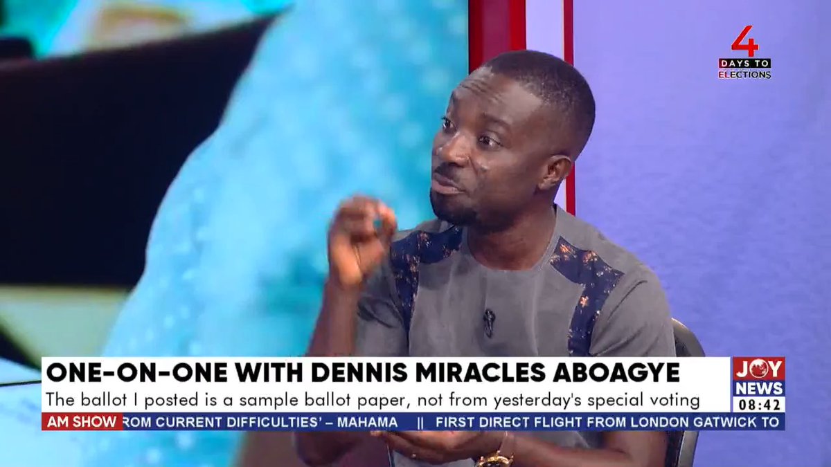 The ballot paper I posted yesterday was a sample ballot paper, not someone's, and I will post it again on December 7 - Dennis Miracles Aboagye #AMShow