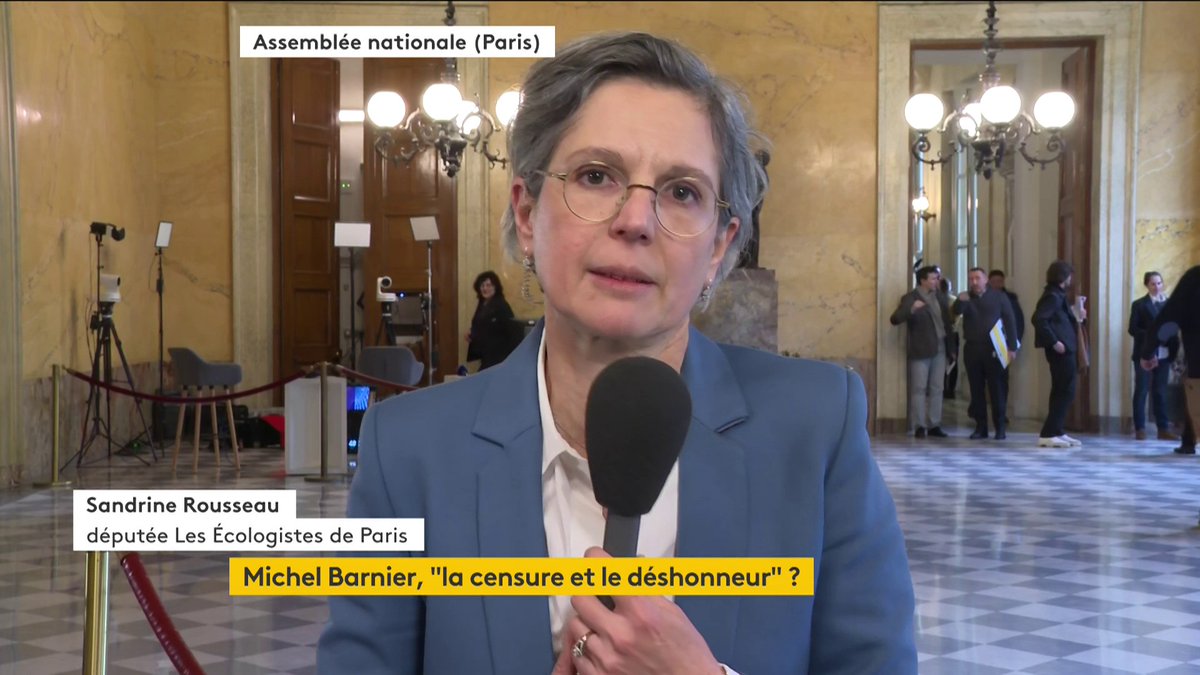 🔴 🗣 "Je n'appelle pas le Rassemblement national à voter. Nous déposons une motion de censure, mais chacun fait ce qu'il veut dans l'hémicycle (...) Je ne participerai pas à la normalisation de ce parti", déclare Sandrine Rousseau depuis l'Assemblée nationale.