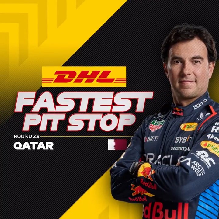 The DHL_Motorsports Fastest pit stop in Qatar goes to Red Bull with their 2.29s stop for Perez! 🏎️💨 👉 #F1 #QatarGP #MomentsThatDeliver